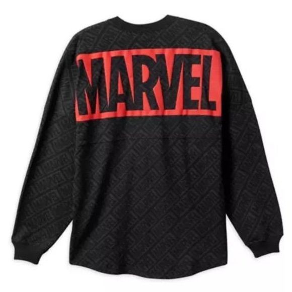 Disney MARVEL Logo (Red & Black) Spirit Jersey Long Sleeve Shirt - Picture 2 of 2